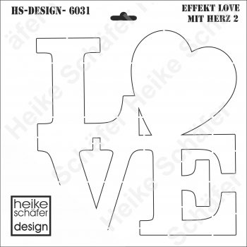 Schablone-Stencil A3 344-6031 Love mit Herz (30x30cm)